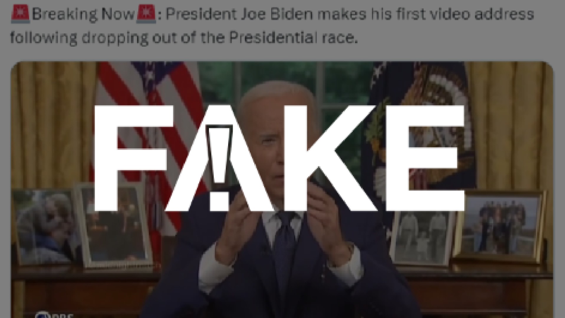 É #FAKE vídeo que mostra Biden xingando eleitores após desistir da corrida presidencial