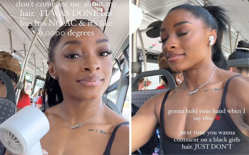 Após desempenho impecável, Simone Biles rebate críticas: ‘Se quiser comentar sobre o cabelo de mulheres negras… Apenas não faça’