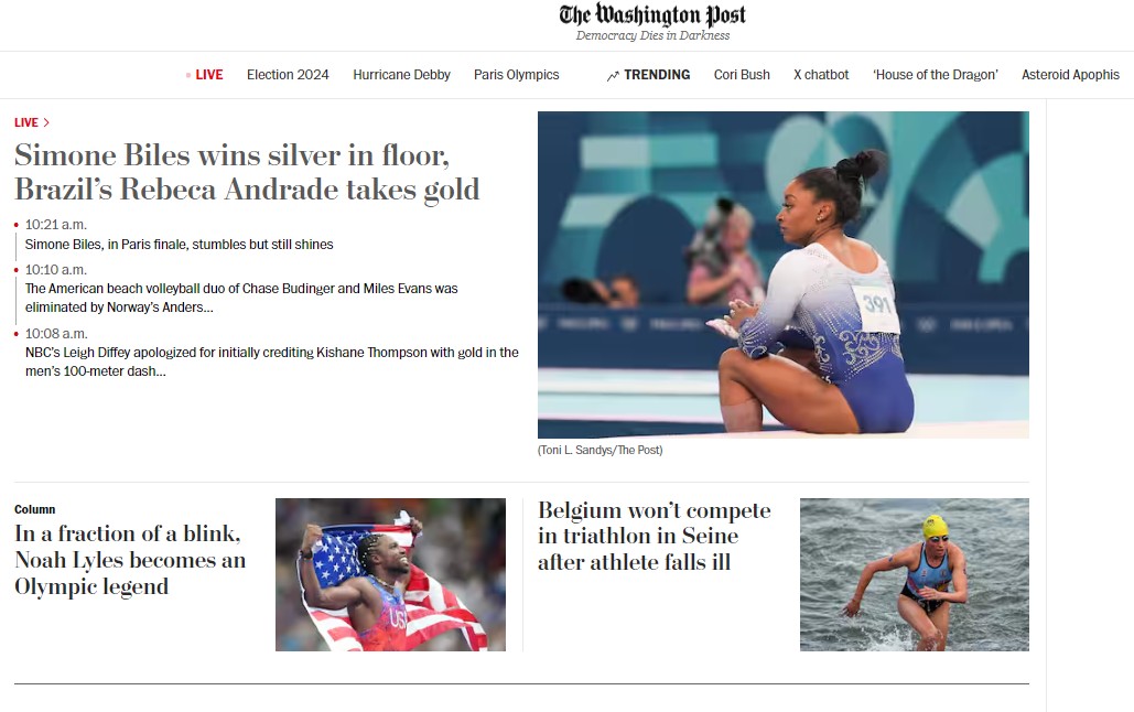 Como a imprensa americana mostrou a vitória de Rebeca Andrade sobre Simone Biles