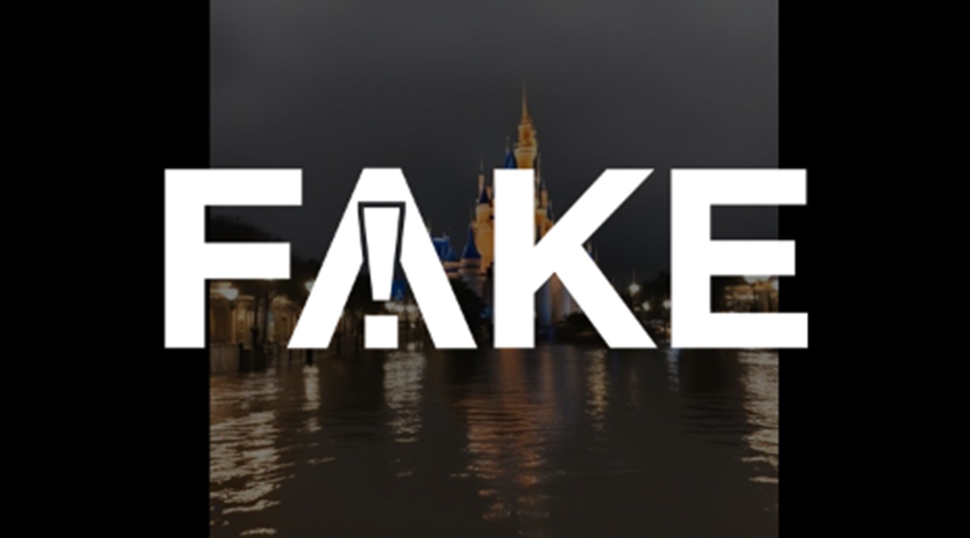 É #FAKE que foto mostre Disney submersa após furacão Milton